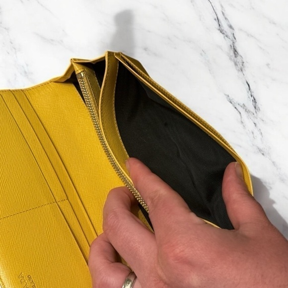 PRADA Authentic Giallo Tessuto Nylon Wallet on detachable Gold White Rope Chain - Picture 13 of 17